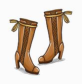 Drawing of a pair of brown boots