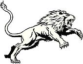 lion jumping line art