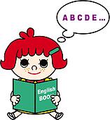 Clipart of studying, schoolkid, preparation, examination, test, school