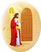 Stock Illustration of Jesus Christ knocking on a door u16202626 ...