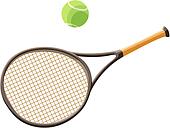 Drawing of Tennis racket and ball u24856803 - Search Clipart
